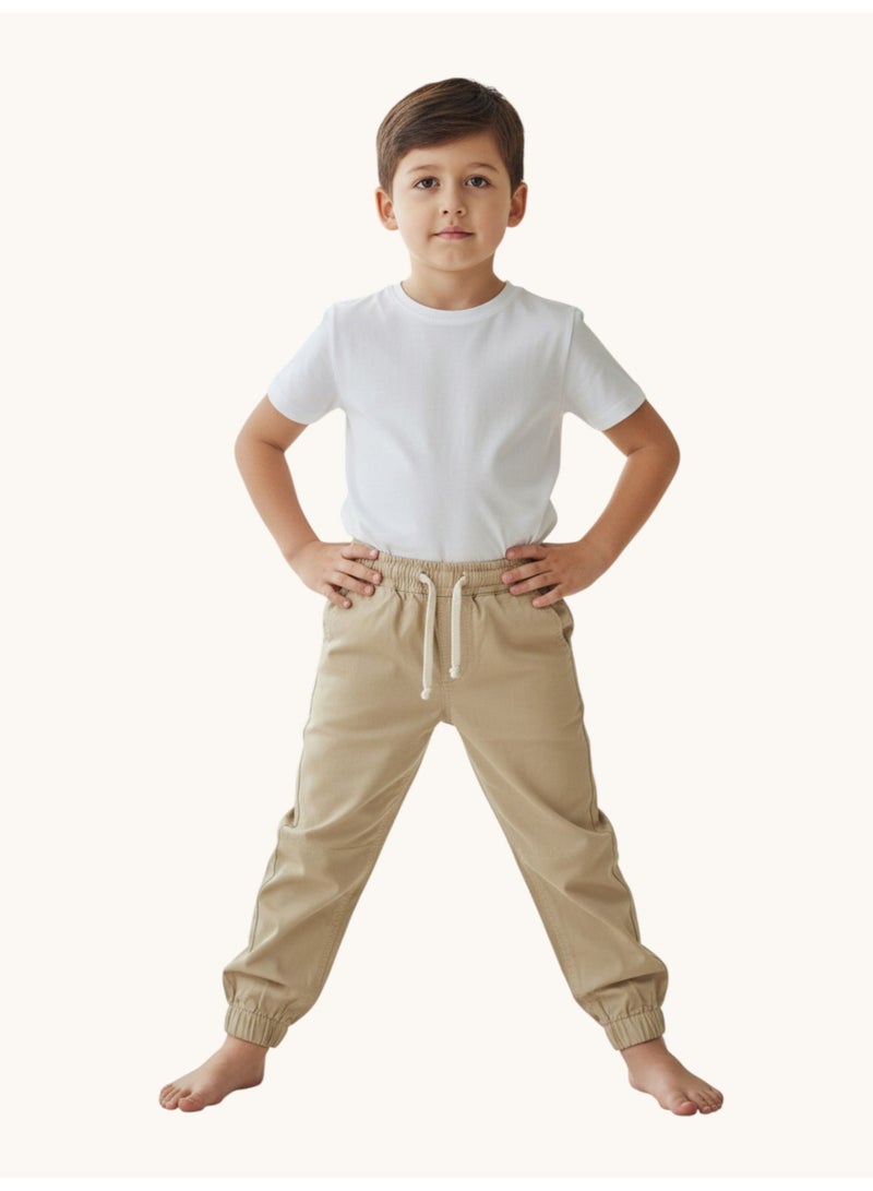 فكتور اند جين بنطلون رياضي للأولاد بنمط الكارجو بلون رملي - Image 3